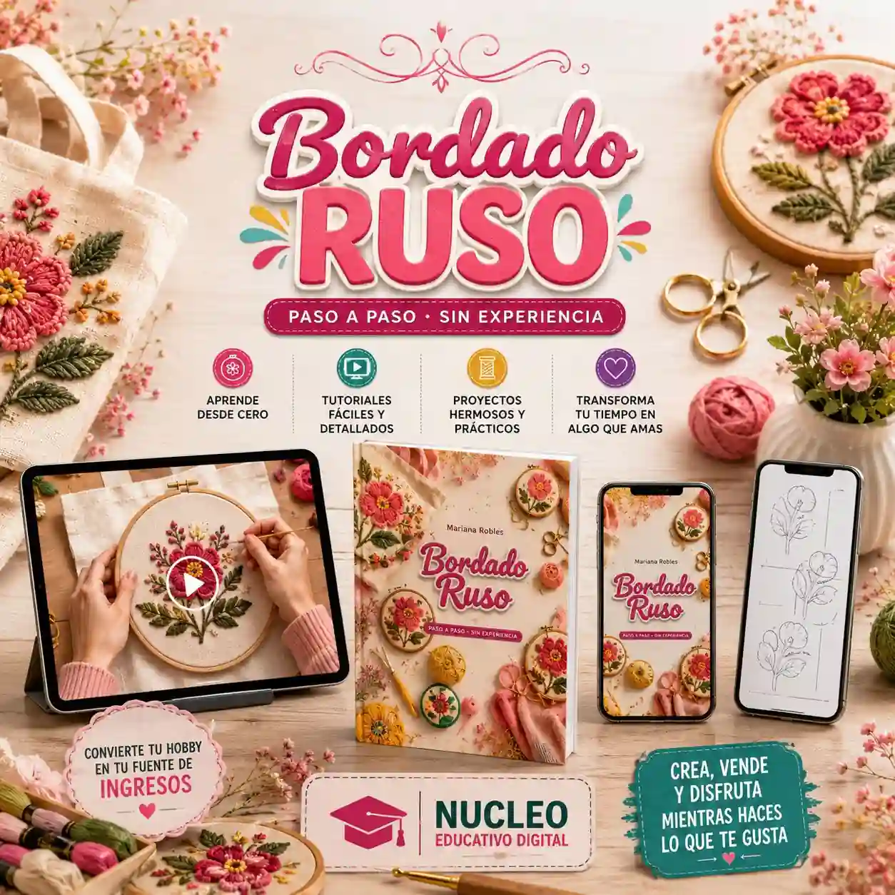 Guía de bordado ruso más 5 bonos